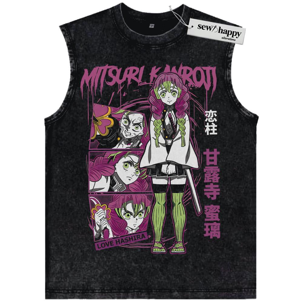 Wash Tank Top Mitsuri Kanroji Tank Top, Demon Slayer Tank Top, Anime Tank Top, Vintage Tank Top