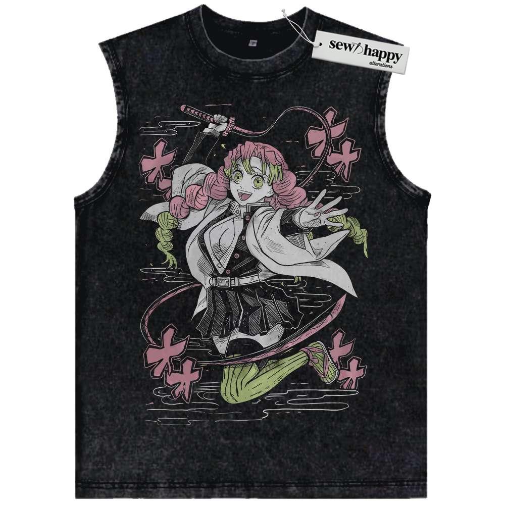 Wash Tank Top Mitsuri Kanroji Tank Top, Demon Slayer Tank Top, Anime Tank Top, Vintage Tank Top