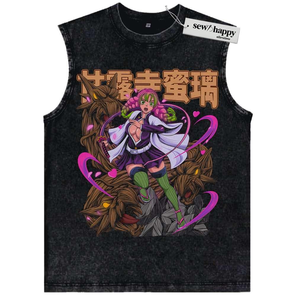 Wash Tank Top Mitsuri Kanroji Tank Top, Demon Slayer Tank Top, Anime Tank Top, Vintage Tank Top