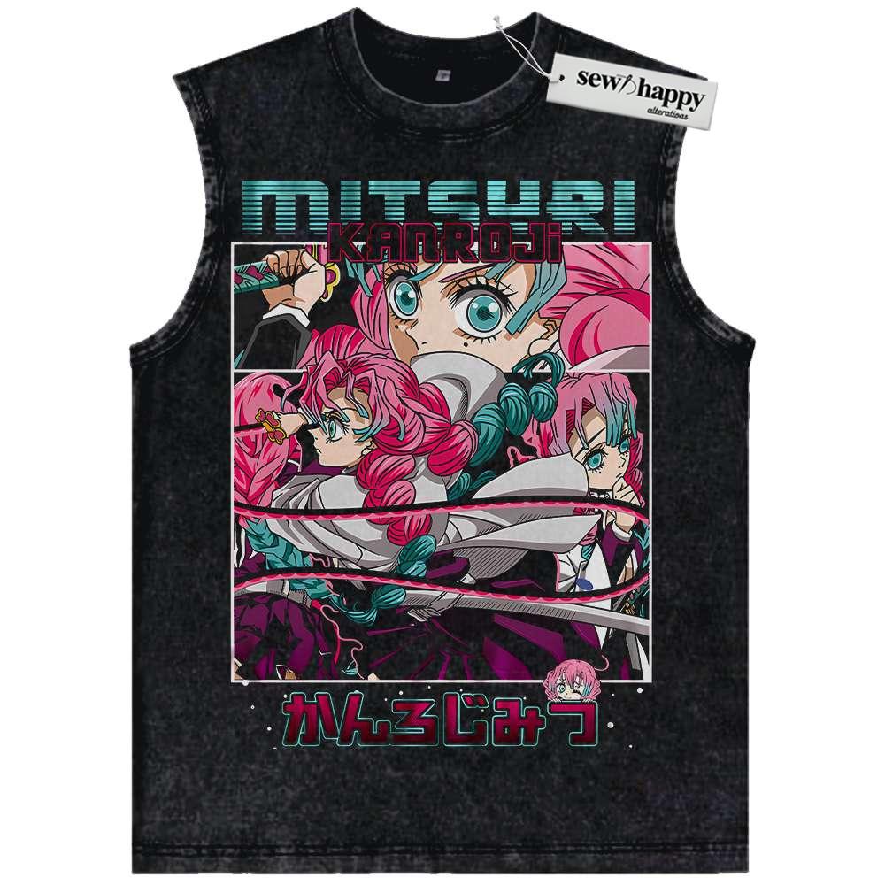 Wash Tank Top Mitsuri Kanroji Tank Top, Demon Slayer Tank Top, Anime Tank Top, Vintage Tank Top