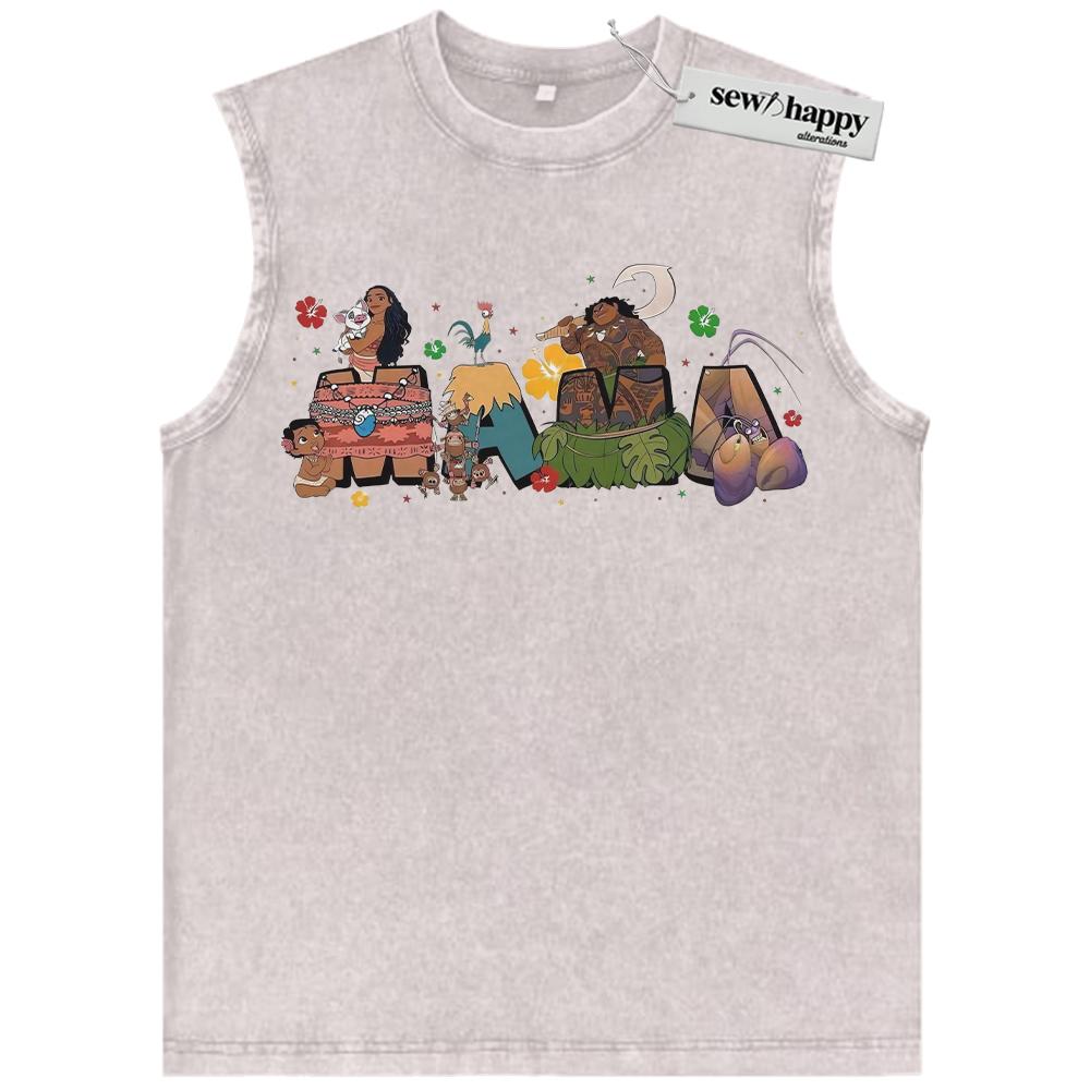 Wash Tank Top Moana Tank Top, Mother’s Day Tank Top, Animated Tank Top, Vintage Tank Top