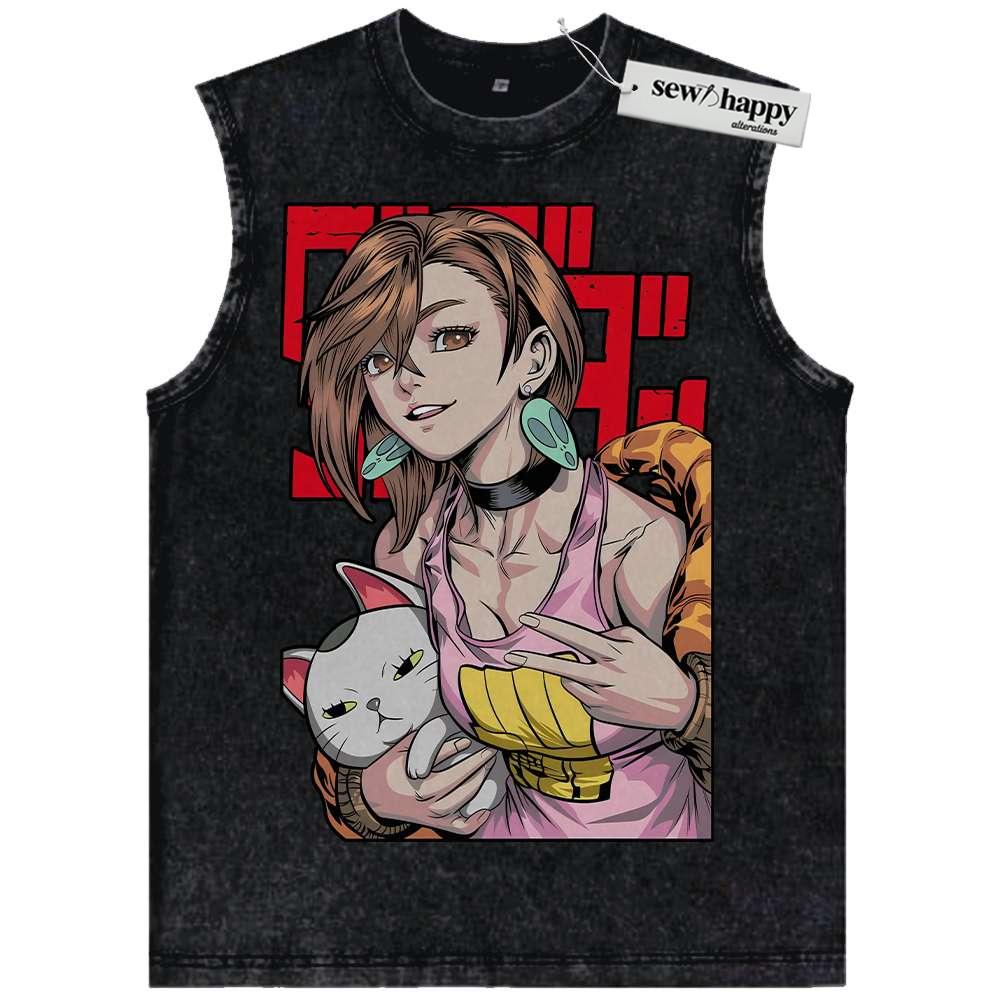 Wash Tank Top Momo Ayase Tank Top, Turbo Granny Tank Top, Dandadan Tank Top, Anime Tank Top, Vintage Tank Top