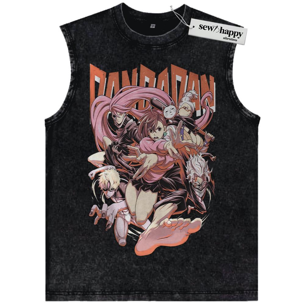 Wash Tank Top Momo Ayase Tank Top, Turbo Granny Tank Top, Dandadan Tank Top, Anime Tank Top, Vintage Tank Top
