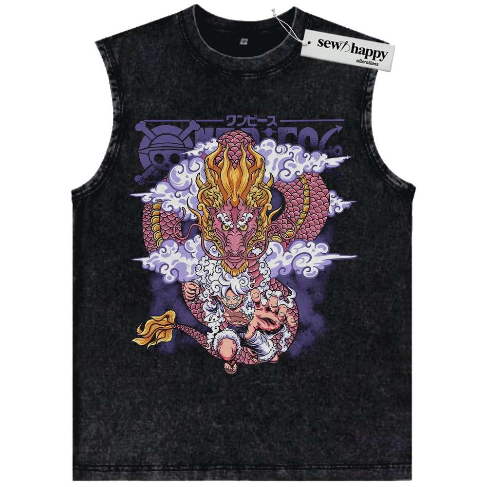 Wash Tank Top Momonosuke vs Luffy Tank Top, One Piece Tank Top, Anime Tank Top, Vintage Tank Top