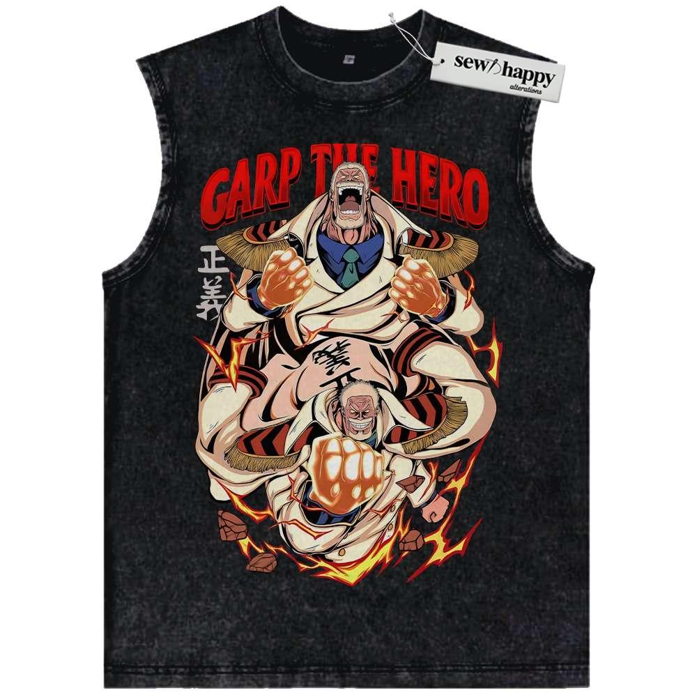 Wash Tank Top Monkey D Garp Tank Top, One Piece Tank Top, Anime Tank Top, Vintage Tank Top