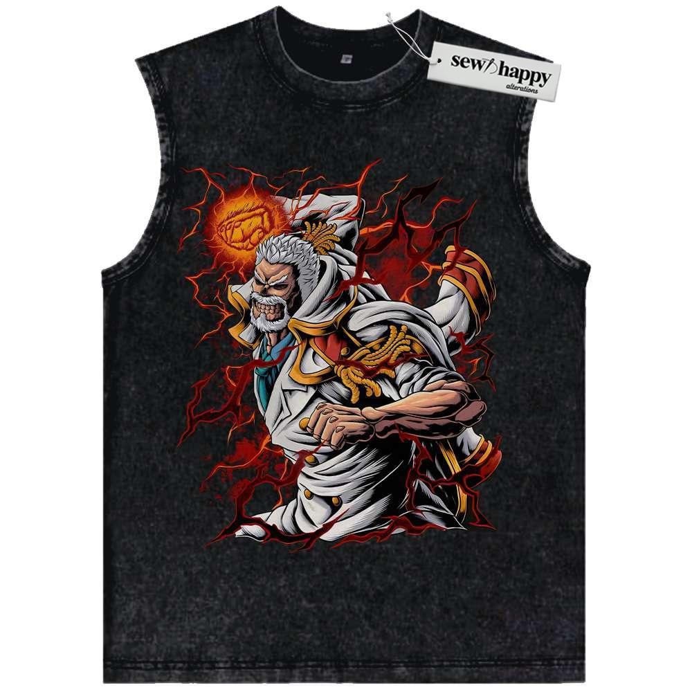 Wash Tank Top Monkey D Garp Tank Top, One Piece Tank Top, Anime Tank Top, Vintage Tank Top