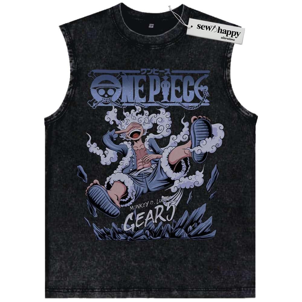 Wash Tank Top Monkey D Luffy Gear 5 Tank Top, One Piece Tank Top, Anime Tank Top, Vintage Tank Top