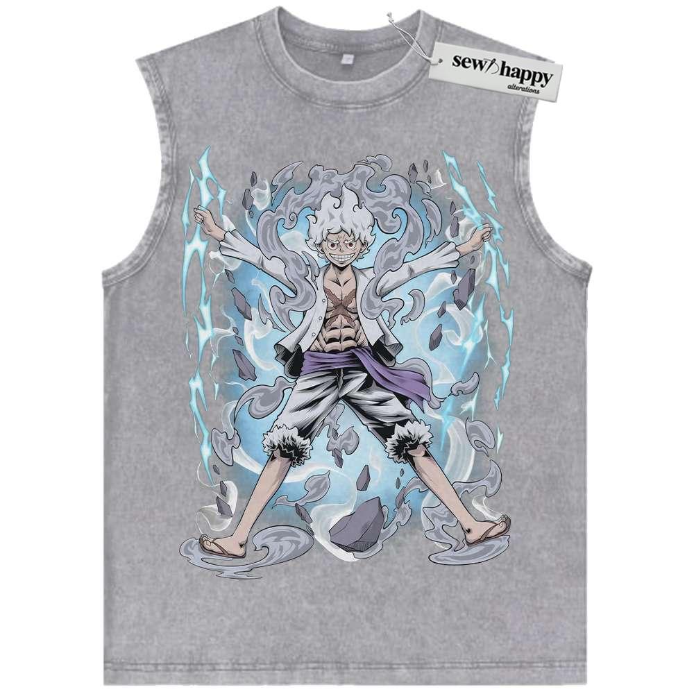 Wash Tank Top Monkey D Luffy Tank Top, One Piece Tank Top, Anime Tank Top, Vintage Tank Top
