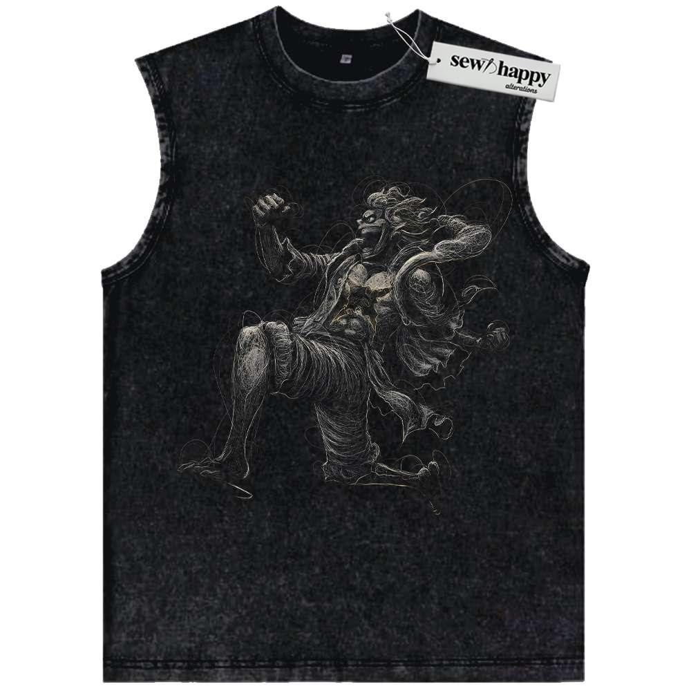 Wash Tank Top Monkey D Luffy Tank Top, One Piece Tank Top, Anime Tank Top, Vintage Tank Top