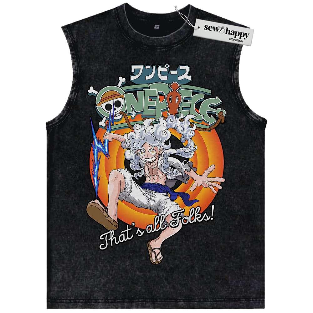 Wash Tank Top Monkey D Luffy Tank Top, One Piece Tank Top, Anime Tank Top, Vintage Tank Top