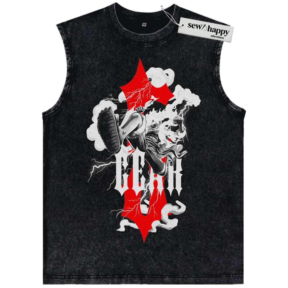 Wash Tank Top Monkey D Luffy Tank Top, One Piece Tank Top, Anime Tank Top, Vintage Tank Top