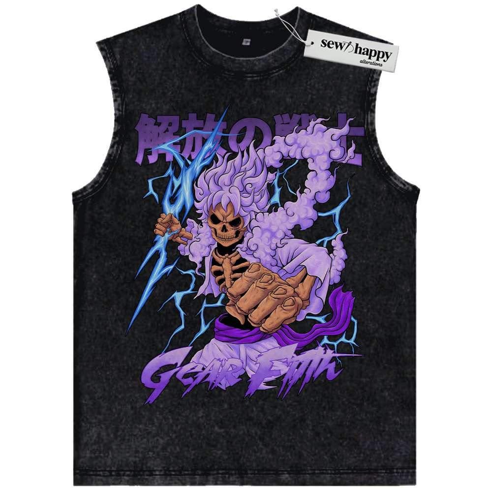 Wash Tank Top Monkey D Luffy Tank Top, One Piece Tank Top, Anime Tank Top, Vintage Tank Top