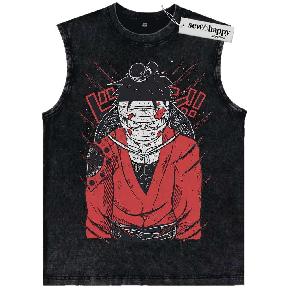 Wash Tank Top Monkey D Luffy Tank Top, One Piece Tank Top, Anime Tank Top, Vintage Tank Top
