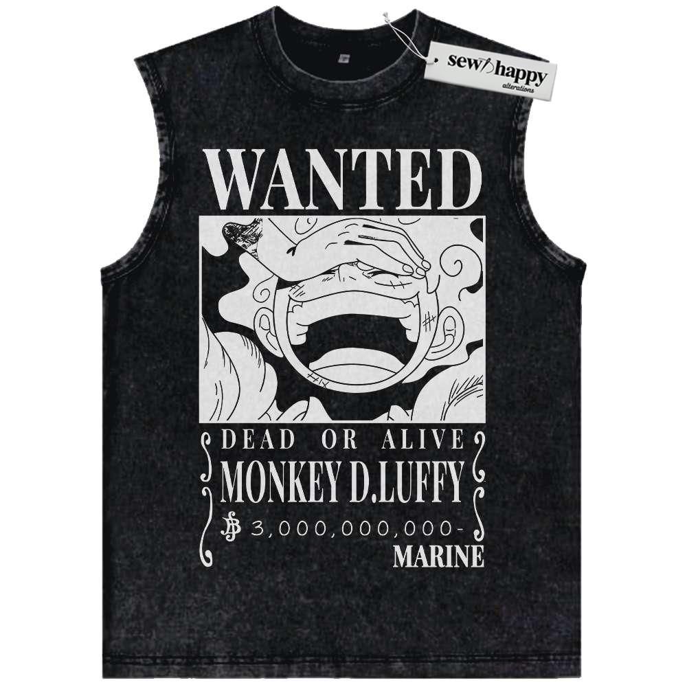 Wash Tank Top Monkey D Luffy Tank Top, One Piece Tank Top, Anime Tank Top, Vintage Tank Top