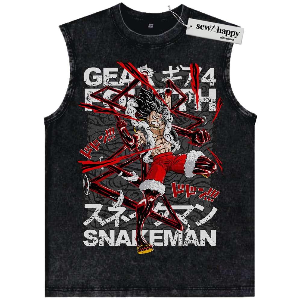 Wash Tank Top Monkey D Luffy Tank Top, One Piece Tank Top, Anime Tank Top, Vintage Tank Top