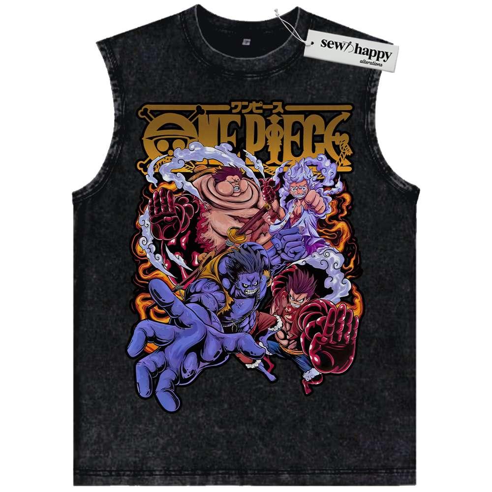 Wash Tank Top Monkey D Luffy Tank Top, One Piece Tank Top, Anime Tank Top, Vintage Tank Top