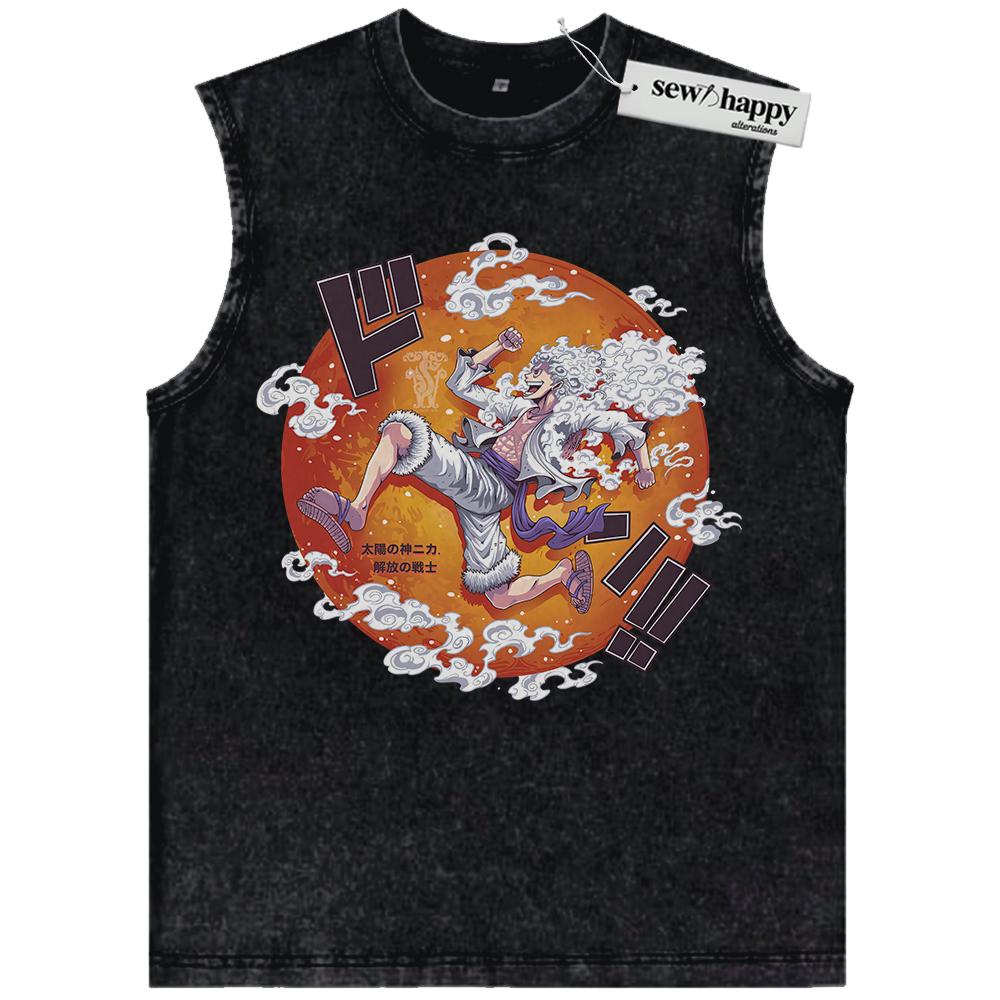 Wash Tank Top Monkey D Luffy Tank Top, One Piece Tank Top, Anime Tank Top, Vintage Tank Top