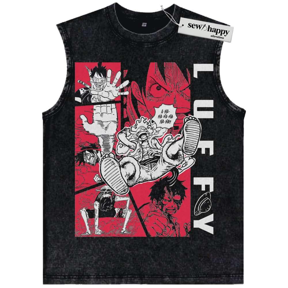 Wash Tank Top Monkey D Luffy Tank Top, One Piece Tank Top, Anime Tank Top, Vintage Tank Top