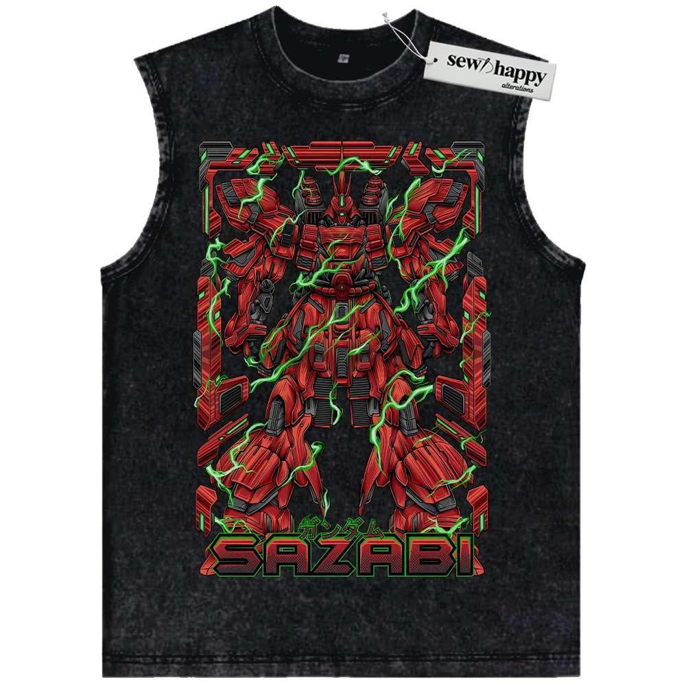 Wash Tank Top MSN-04 Sazabi Tank Top, The Gundam Tank Top, Anime Tank Top, Vintage Tank Top