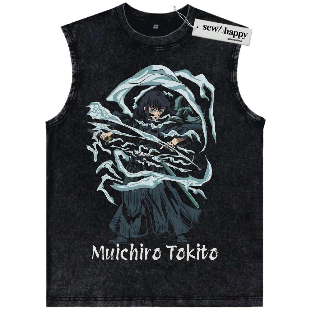 Wash Tank Top Muichiro Tokito Tank Top, Demon Slayer Tank Top, Anime Tank Top, Vintage Tank Top