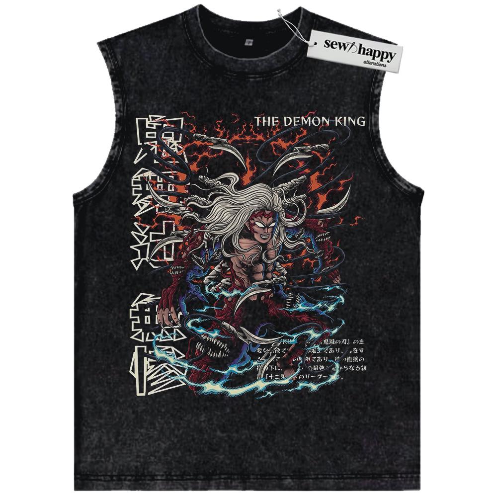 Wash Tank Top Muzan Kibutsuji Tank Top, Demon Slayer Tank Top, Anime Tank Top, Vintage Tank Top