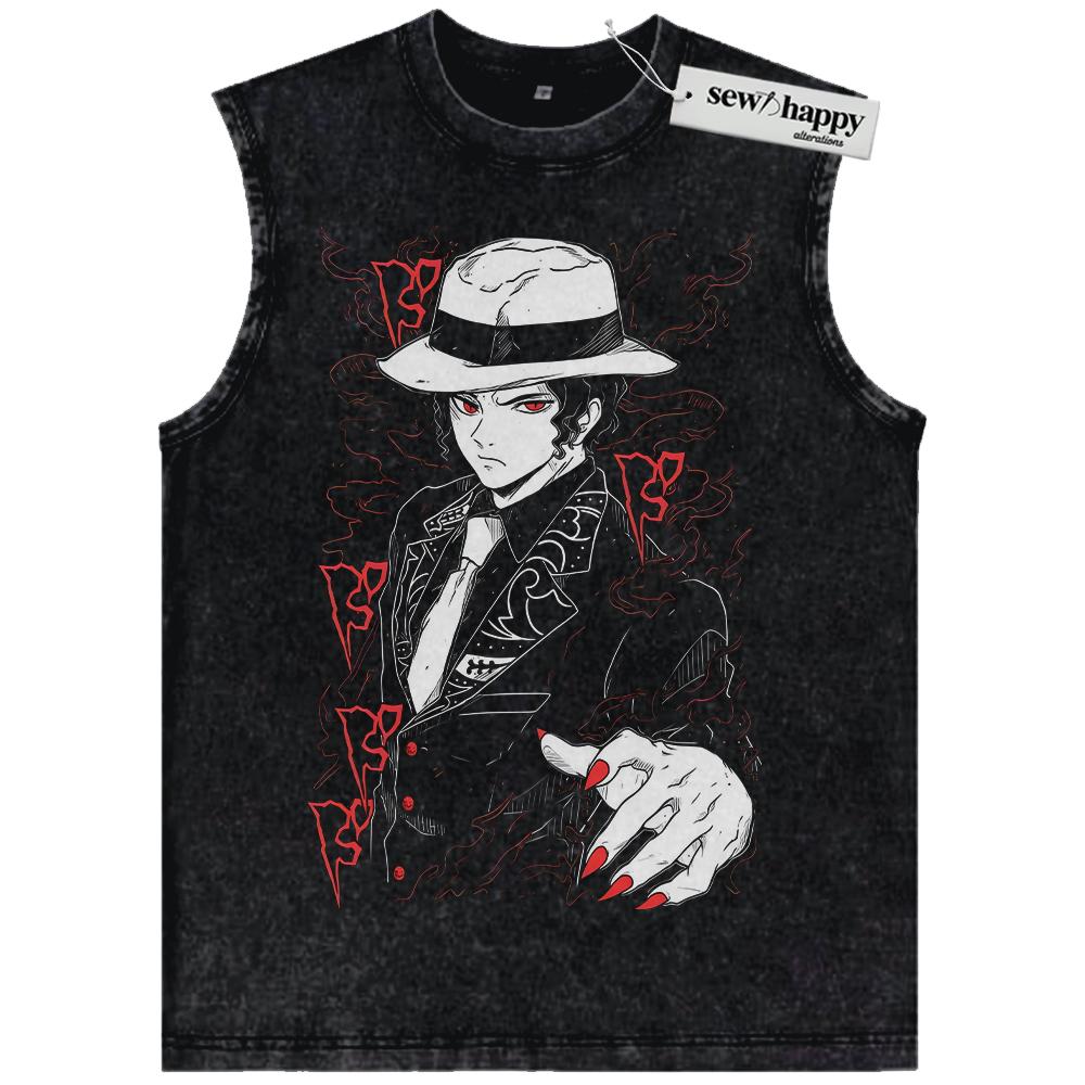 Wash Tank Top Muzan Kibutsuji Tank Top, Demon Slayer Tank Top, Anime Tank Top, Vintage Tank Top