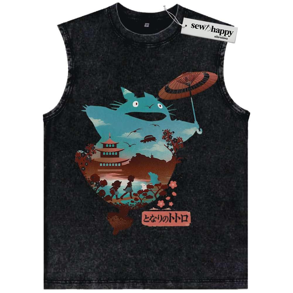 Wash Tank Top My Neighbor Totoro Tank Top, Studio Ghibli Tank Top, Anime Tank Top, Vintage Tank Top