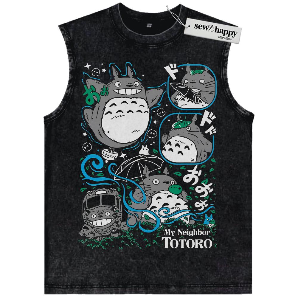 Wash Tank Top My Neighbor Totoro Tank Top, Studio Ghibli Tank Top, Anime Tank Top, Vintage Tank Top