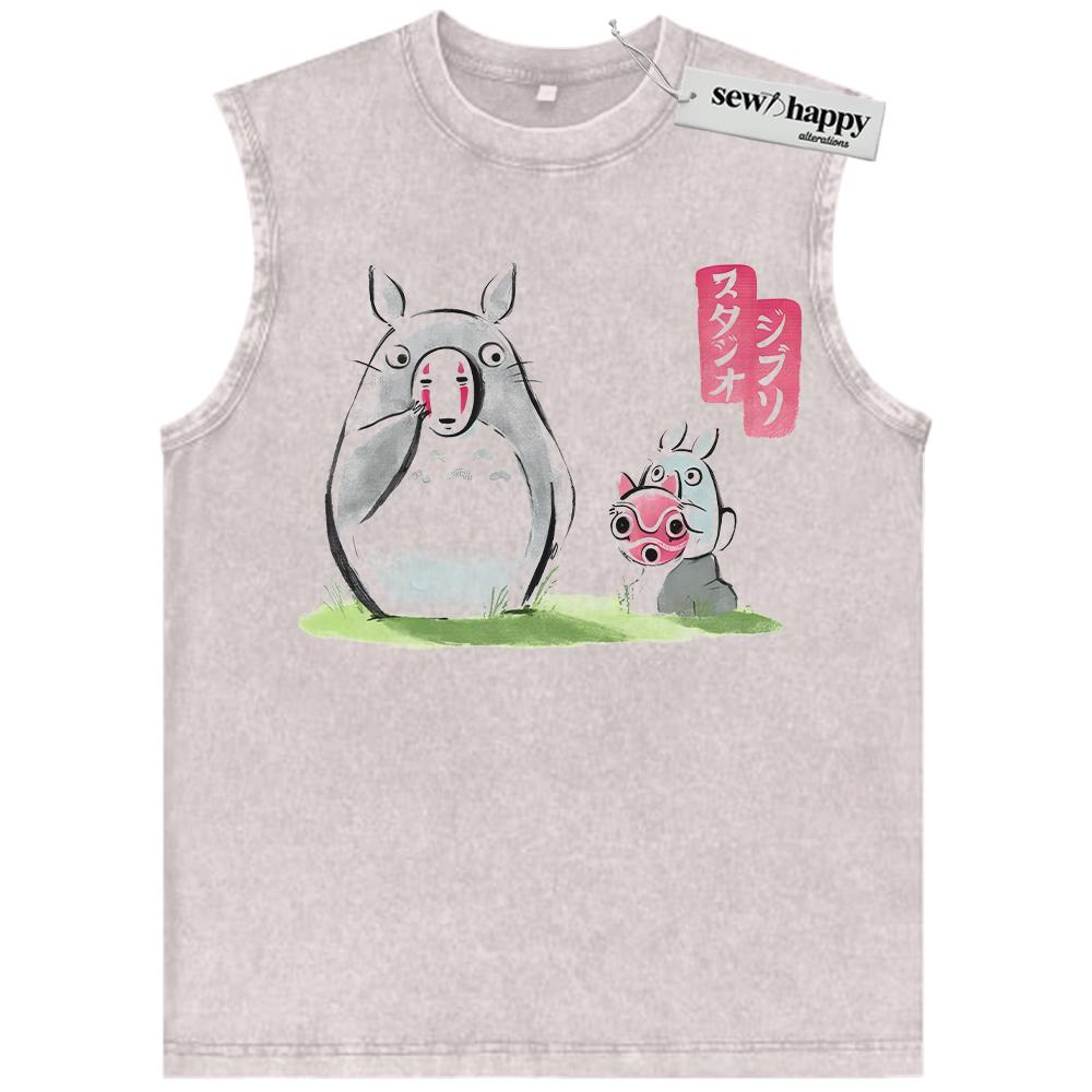 Wash Tank Top My Neighbor Totoro Tank Top, Studio Ghibli Tank Top, Anime Tank Top, Vintage Tank Top