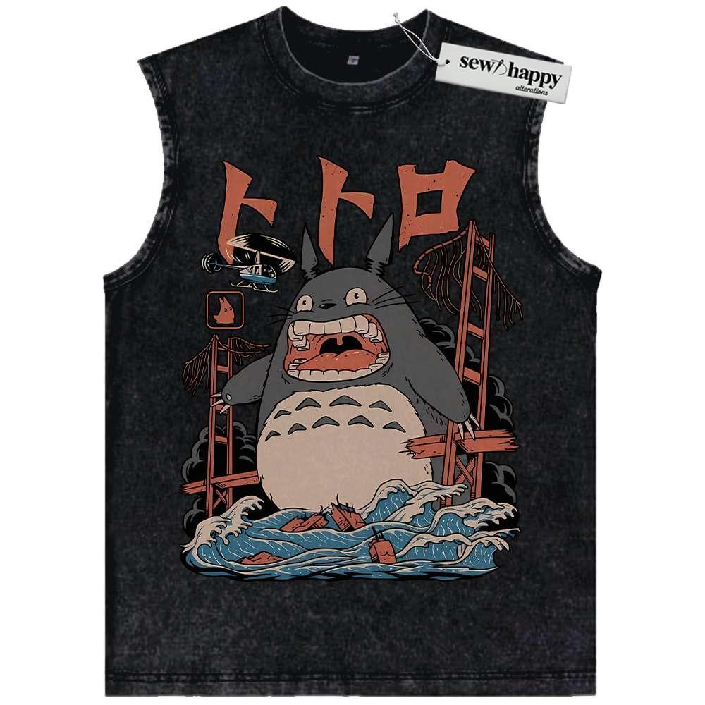 Wash Tank Top My Neighbor Totoro Tank Top, Studio Ghibli Tank Top, Anime Vintage Tank Top