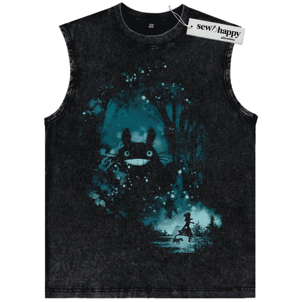 Wash Tank Top My Neighbor Totoro Tank Top, Studio Ghibli Tank Top, Anime Vintage Tank Top