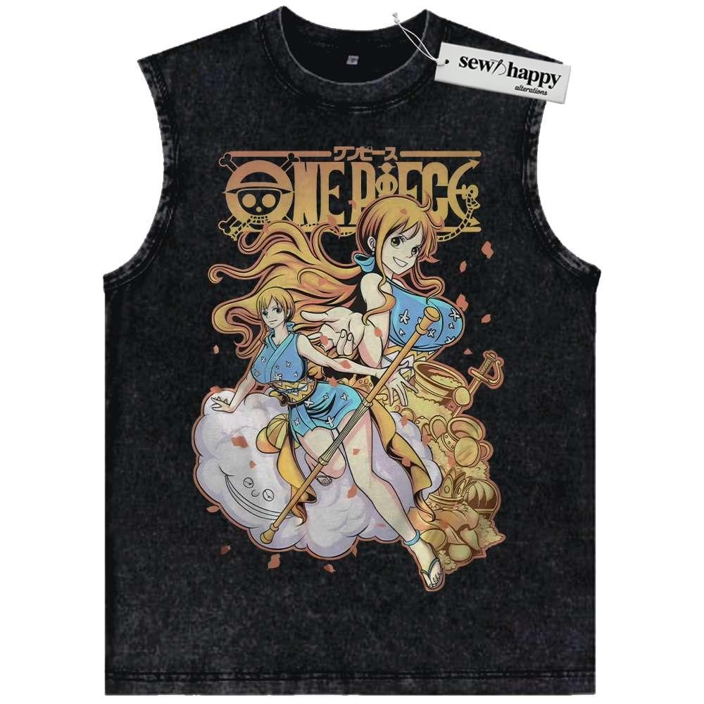 Wash Tank Top Nami Tank Top, One Piece Tank Top, Anime Tank Top, Vintage Tank Top