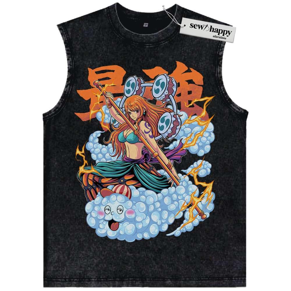 Wash Tank Top Nami Tank Top, One Piece Tank Top, Anime Tank Top, Vintage Tank Top