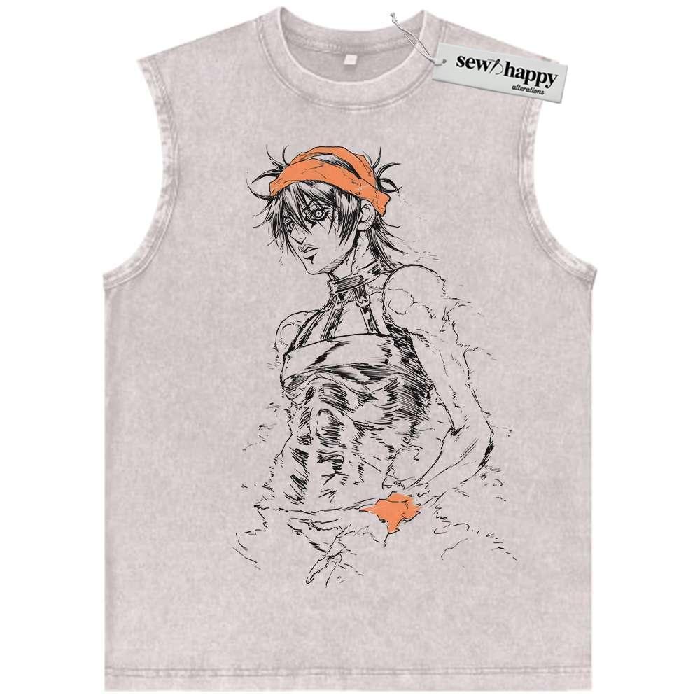 Wash Tank Top Narancia Ghirga Tank Top, JoJo’s Bizarre Adventure Tank Top, Anime Tank Top, Vintage Tank Top