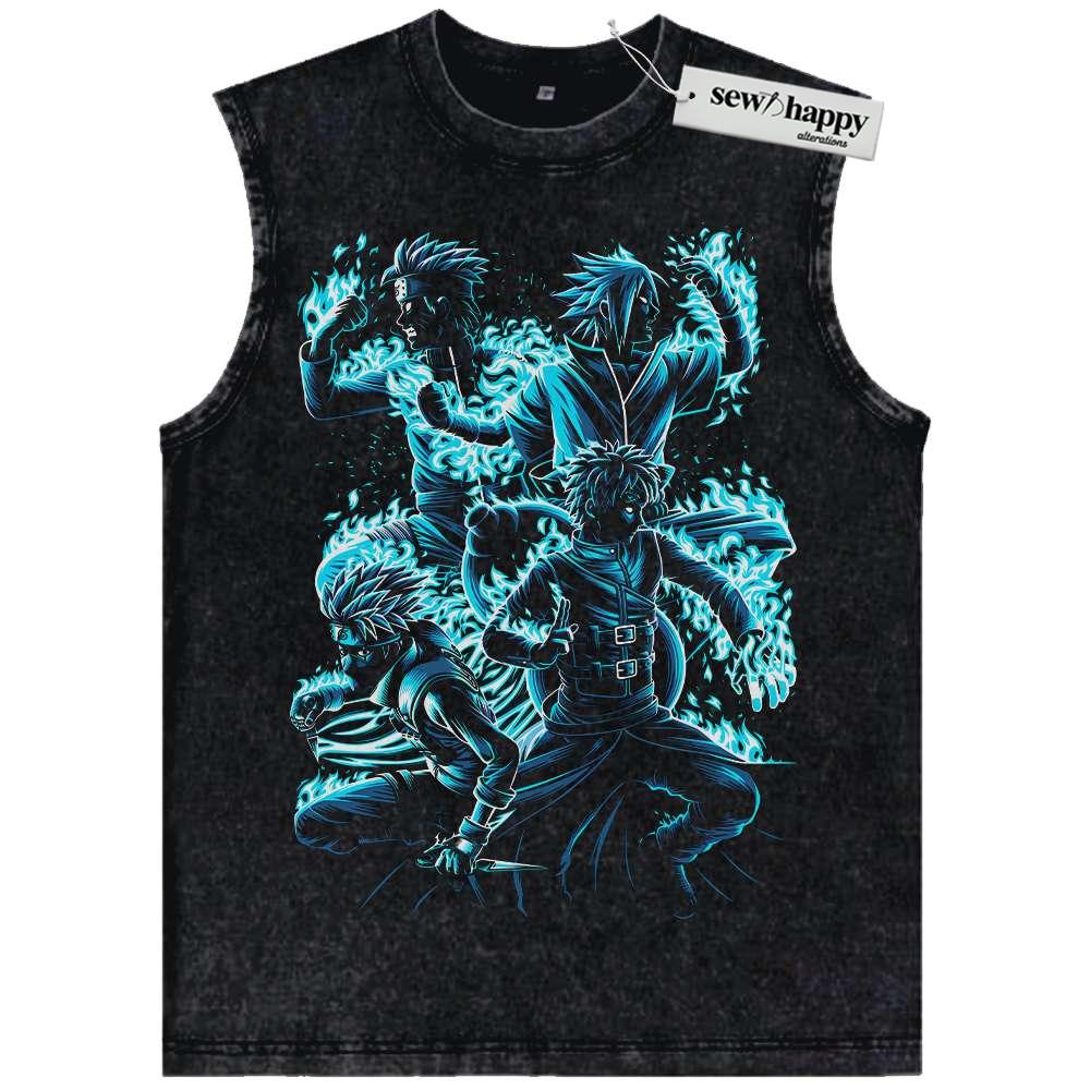 Wash Tank Top Naruto Tank Top, Anime Tank Top, Vintage Tank Top