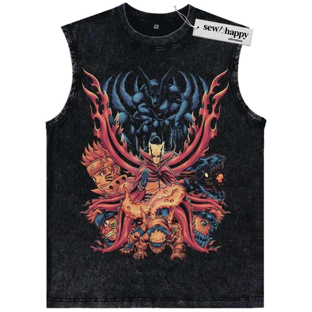 Wash Tank Top Naruto Uzumaki Tank Top, Anime Tank Top, Vintage Tank Top