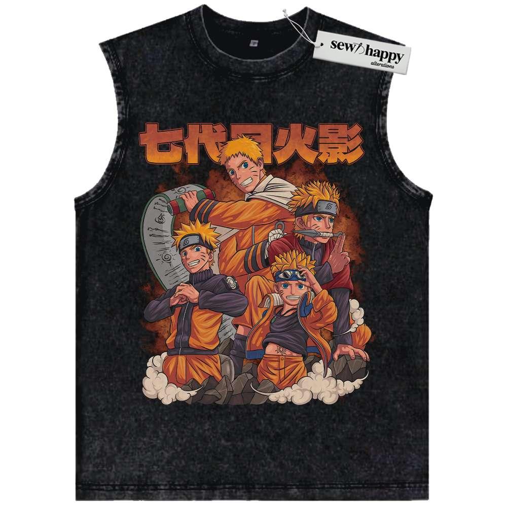 Wash Tank Top Naruto Uzumaki Tank Top, Anime Tank Top, Vintage Tank Top