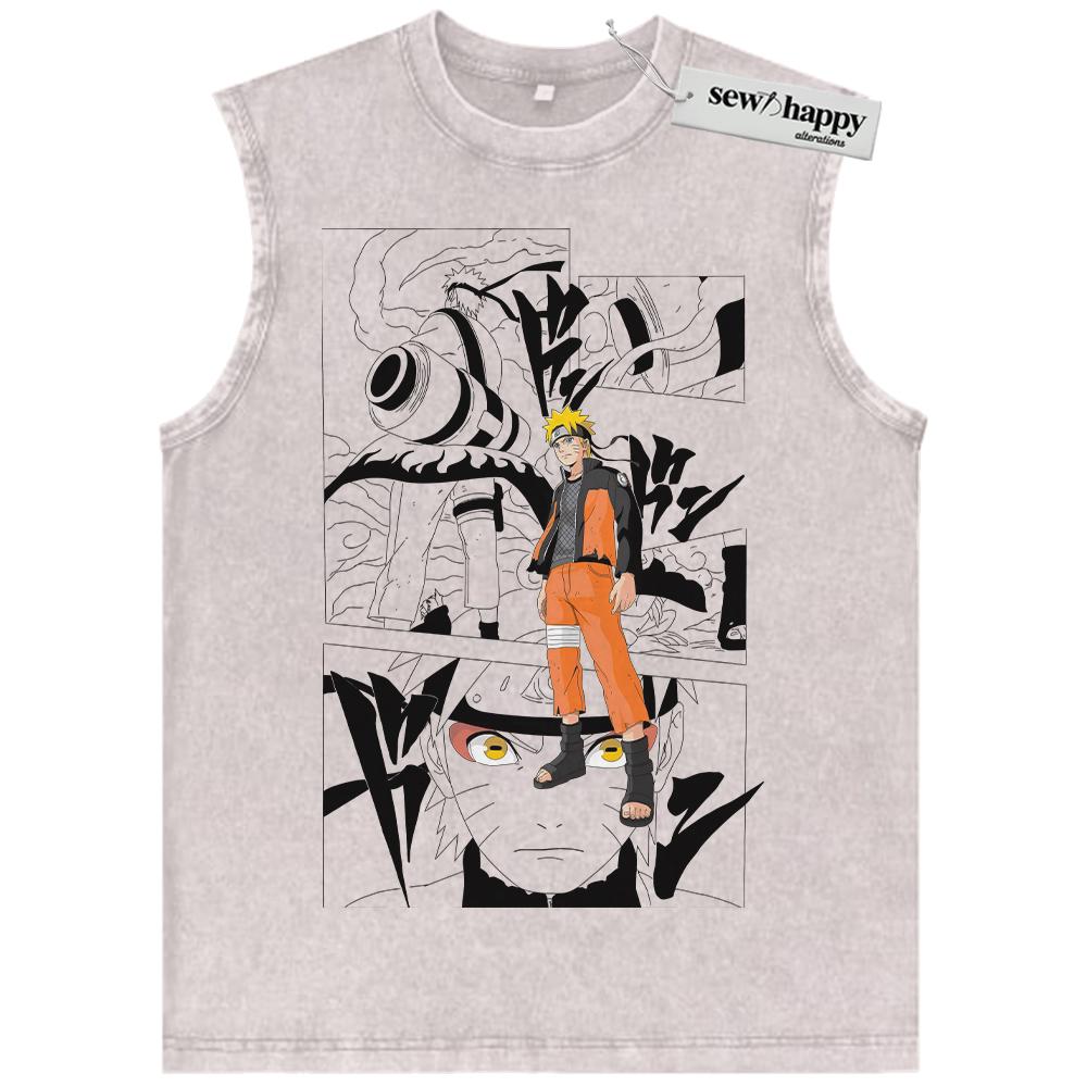 Wash Tank Top Naruto Uzumaki Tank Top, Naruto: Shippuden Tank Top, Anime Tank Top, Vintage Tank Top