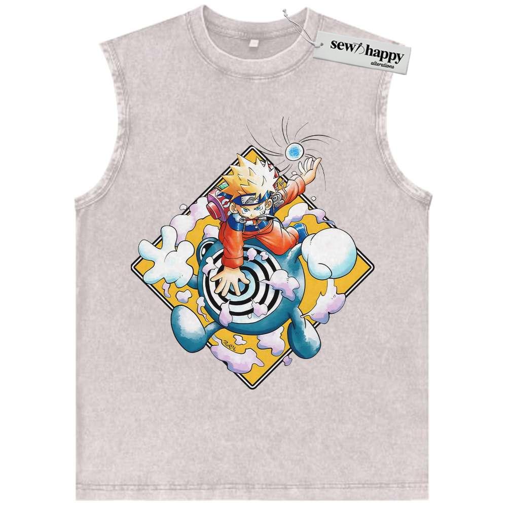 Wash Tank Top Naruto Uzumaki Tank Top, Poliwhirl Tank Top, Pokemon Tank Top, Anime Tank Top, Vintage Tank Top