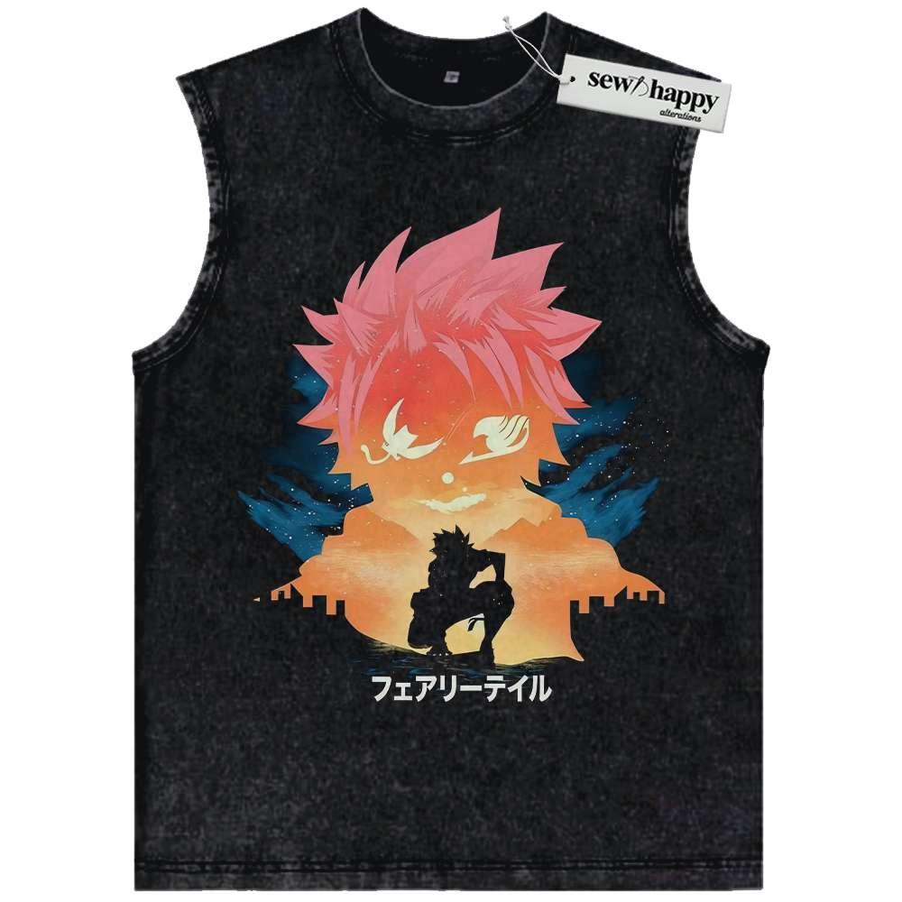 Wash Tank Top Natsu Dragneel Tank Top, Fairy Tail Tank Top, Anime Tank Top, Vintage Tank Top
