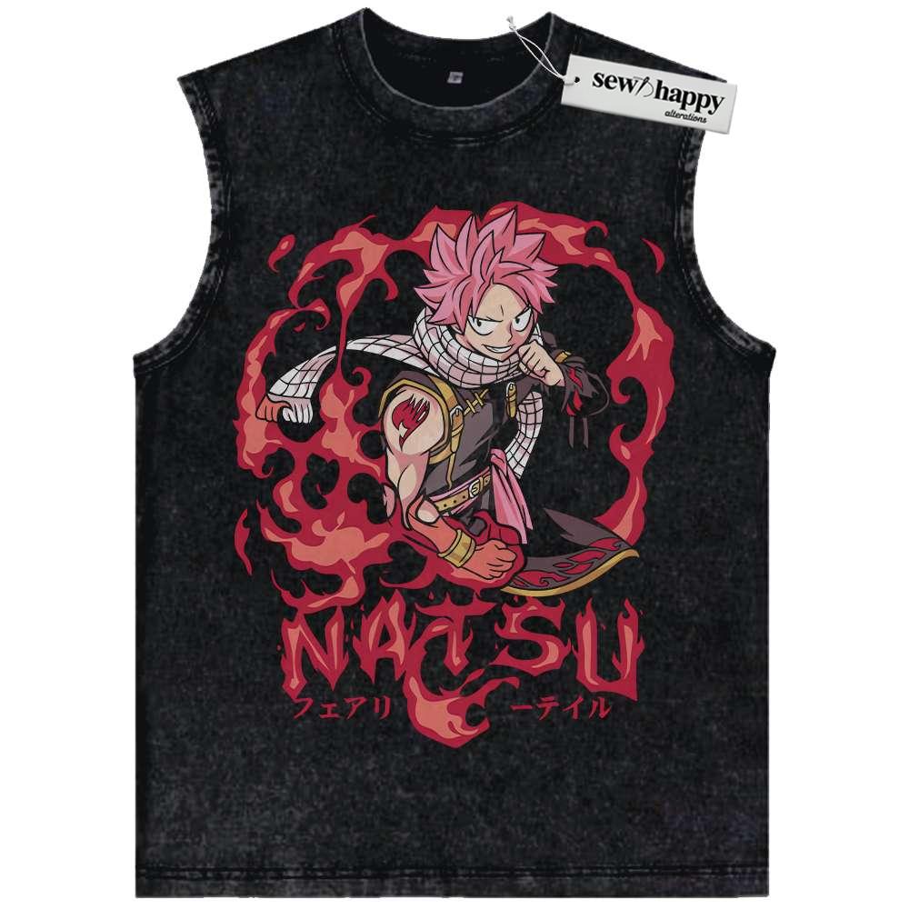 Wash Tank Top Natsu Dragneel Tank Top, Fairy Tail Tank Top, Anime Tank Top, Vintage Tank Top
