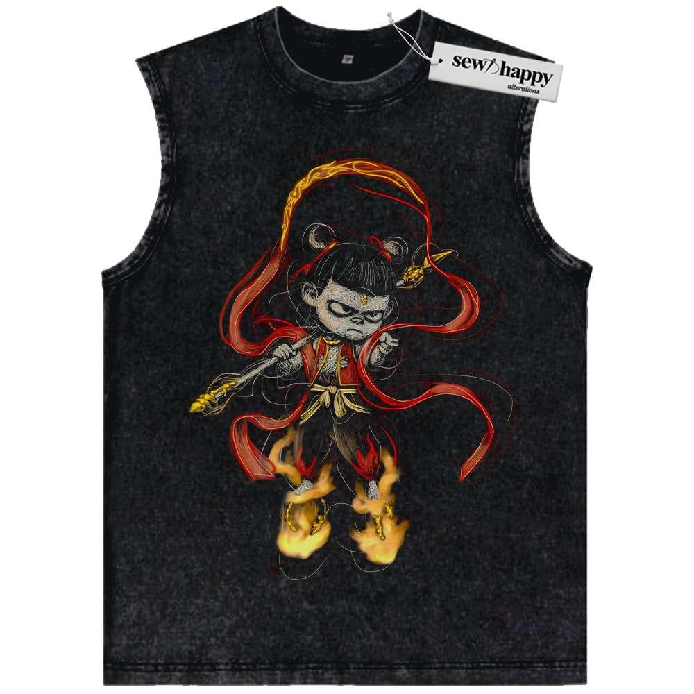 Wash Tank Top Ne Zha Tank Top, Animated Tank Top, Vintage Tank Top
