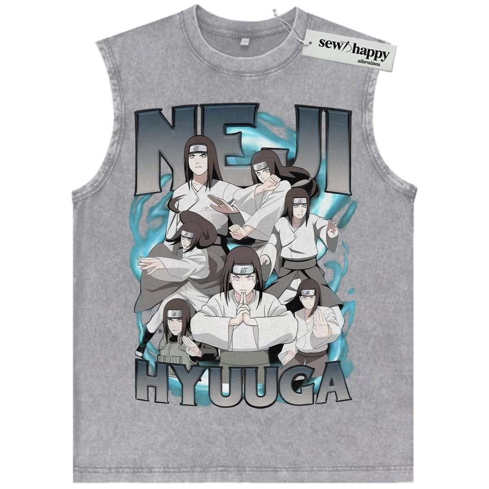 Wash Tank Top Neji Hyuga Tank Top, Naruto Tank Top, Anime Tank Top, Vintage Tank Top