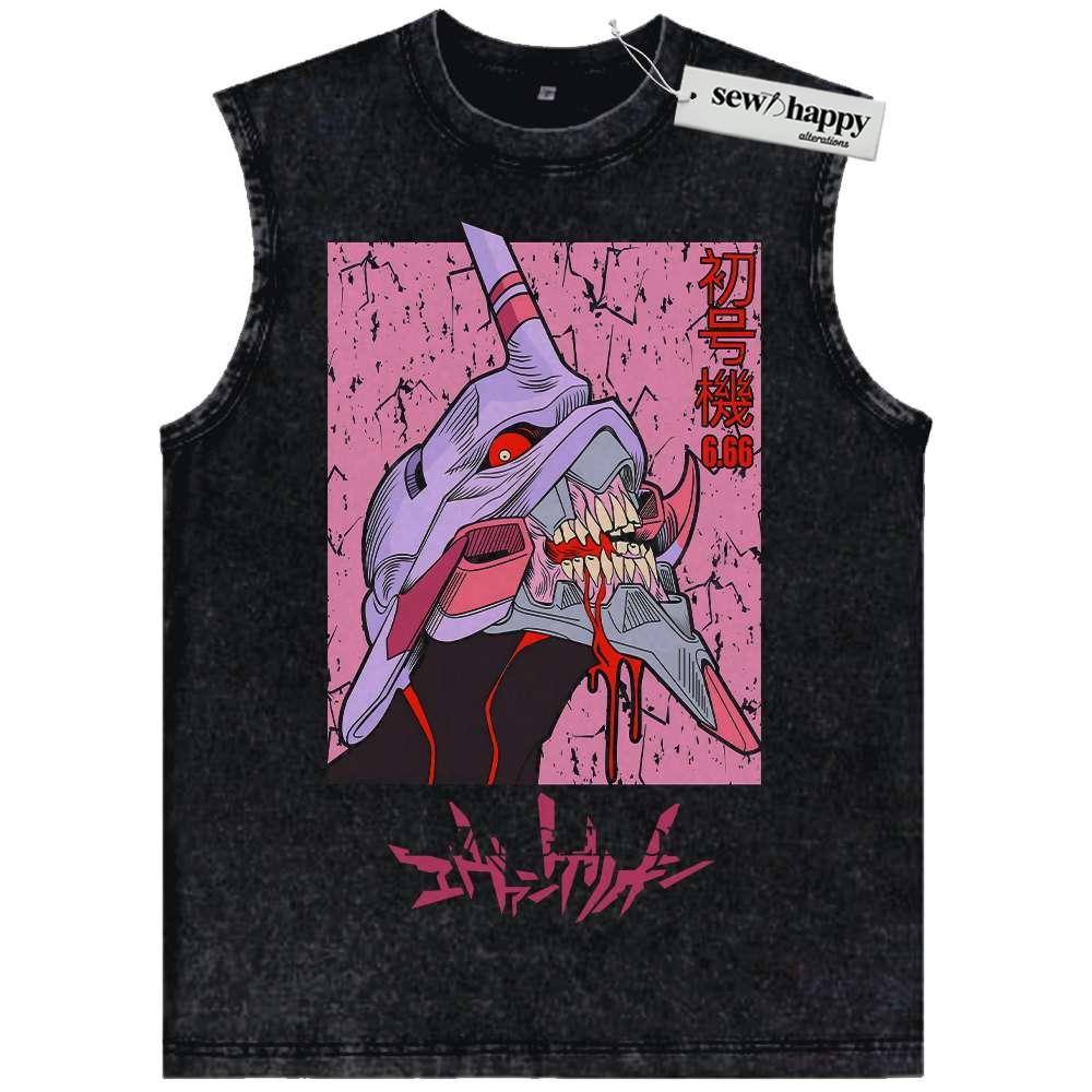 Wash Tank Top Neon Genesis Evangelion Tank Top, Anime Tank Top, Vintage Tank Top