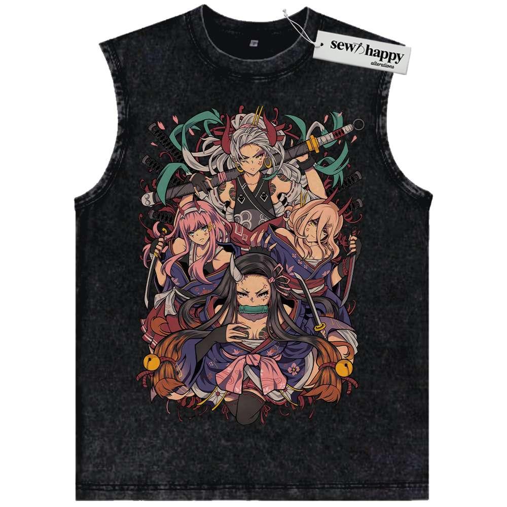 Wash Tank Top Nezuko Tank Top, Zero Two Tank Top, Yamato Tank Top, Power Tank Top, Anime Tank Top, Vintage Tank Top