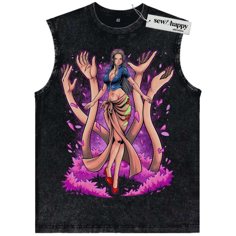 Wash Tank Top Nico Robin Tank Top, One Piece Tank Top, Anime Tank Top, Vintage Tank Top
