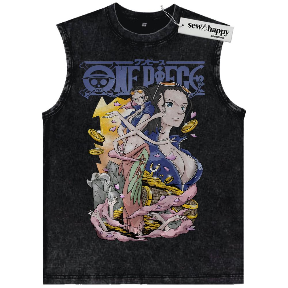 Wash Tank Top Nico Robin Tank Top, One Piece Tank Top, Anime Tank Top, Vintage Tank Top