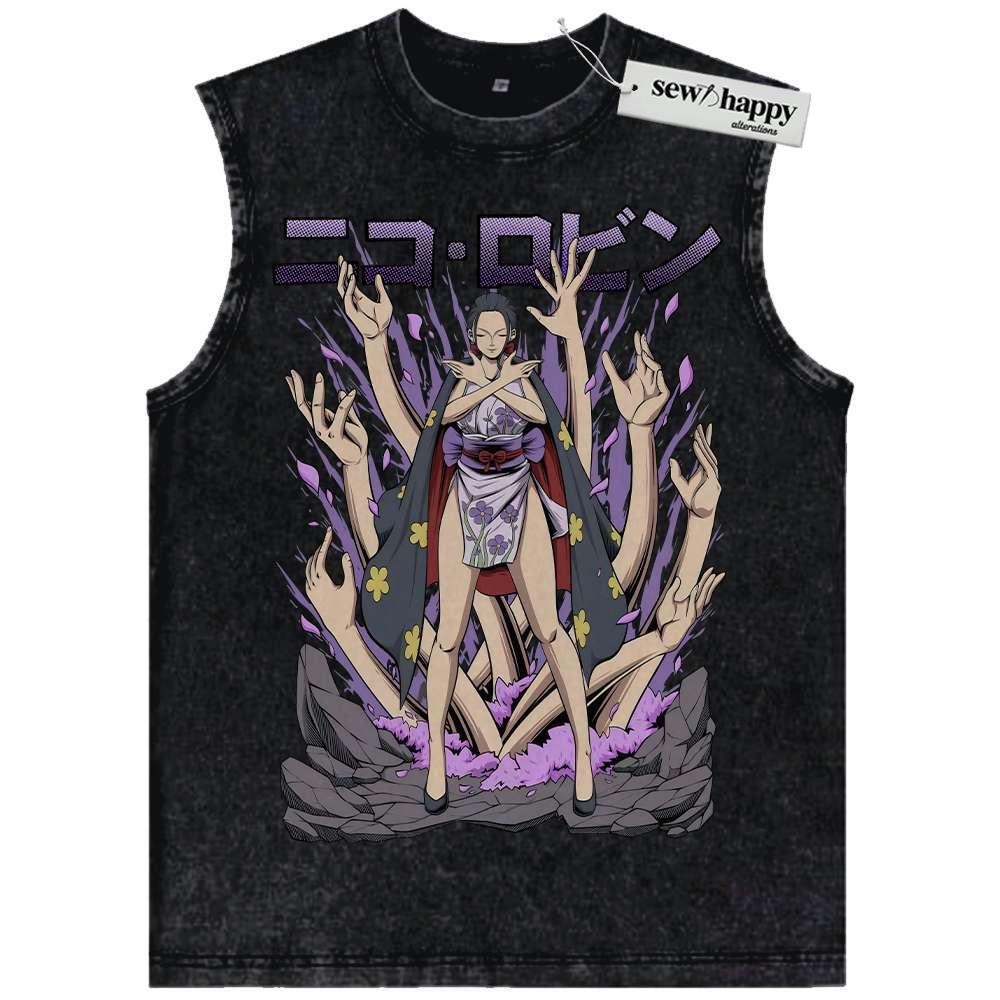 Wash Tank Top Nico Robin Tank Top, One Piece Tank Top, Anime Tank Top, Vintage Tank Top