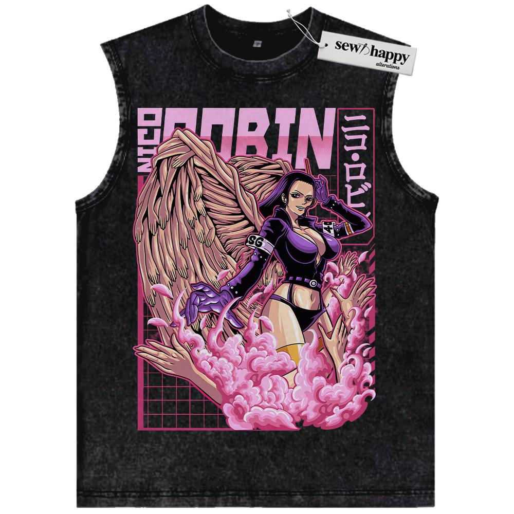 Wash Tank Top Nico Robin Tank Top, One Piece Tank Top, Anime Tank Top, Vintage Tank Top