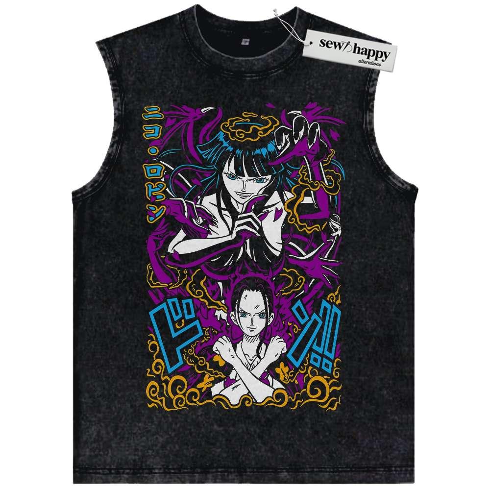 Wash Tank Top Nico Robin Tank Top, One Piece Tank Top, Anime Tank Top, Vintage Tank Top